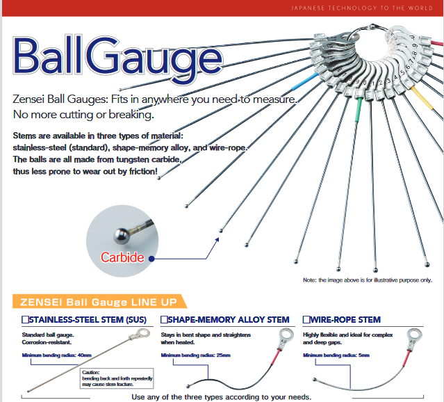 ZENSEI Ball Gauge Stainless steel Stem (SUS) SWAN BALL GAUGE MS14T